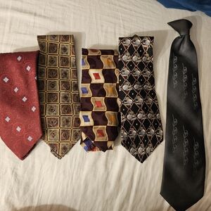MEN TIES, 1 Clip On, Variety,‎ 2 Short, 2 Regular